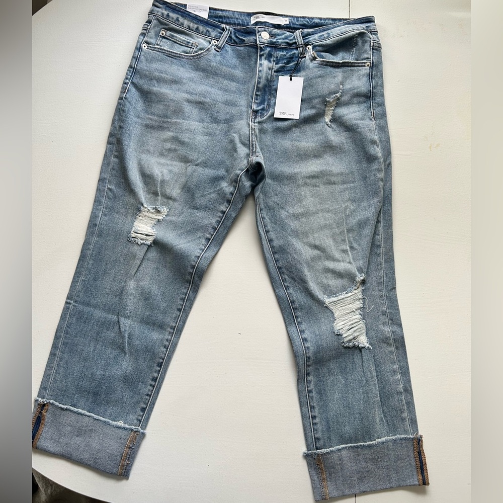 TNR Light Blue Distressed Boyfriend Jeans